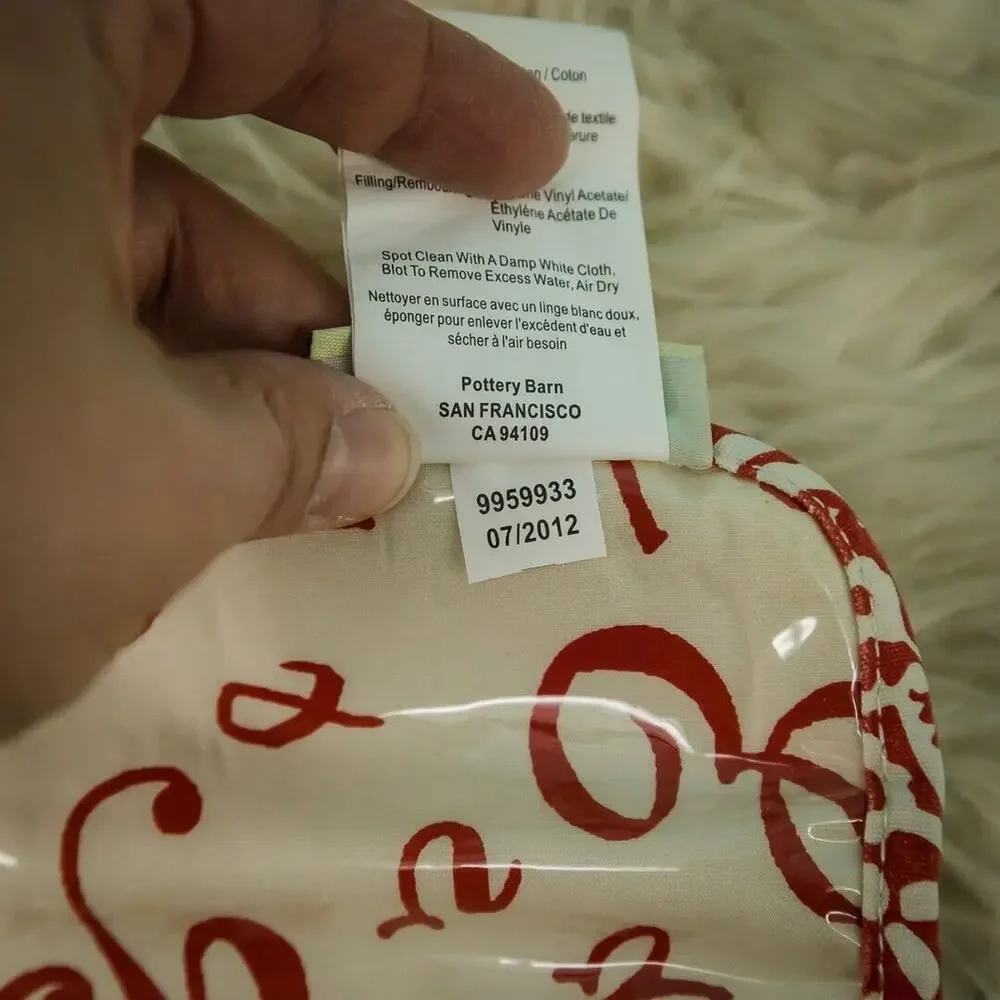 Pottery Barn Red Floral Print Dolly Fabric Multi-Compartment Travel Jewelry Roll